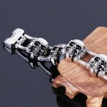 wholesale jewelry charms Men stainless steel bracelet 316L heavy biker jewelry men skull bracelet wholesale