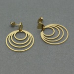 Stainless Steel Triple Tube Crawler Stud Earring Birthday Gift Geometric Round Circle Climbers Earring Jewelry